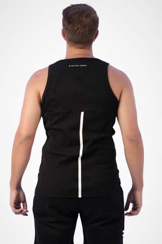 Stripe Code Men's Black Tank Top