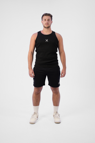 Stripe Code Men's Black Tank Top